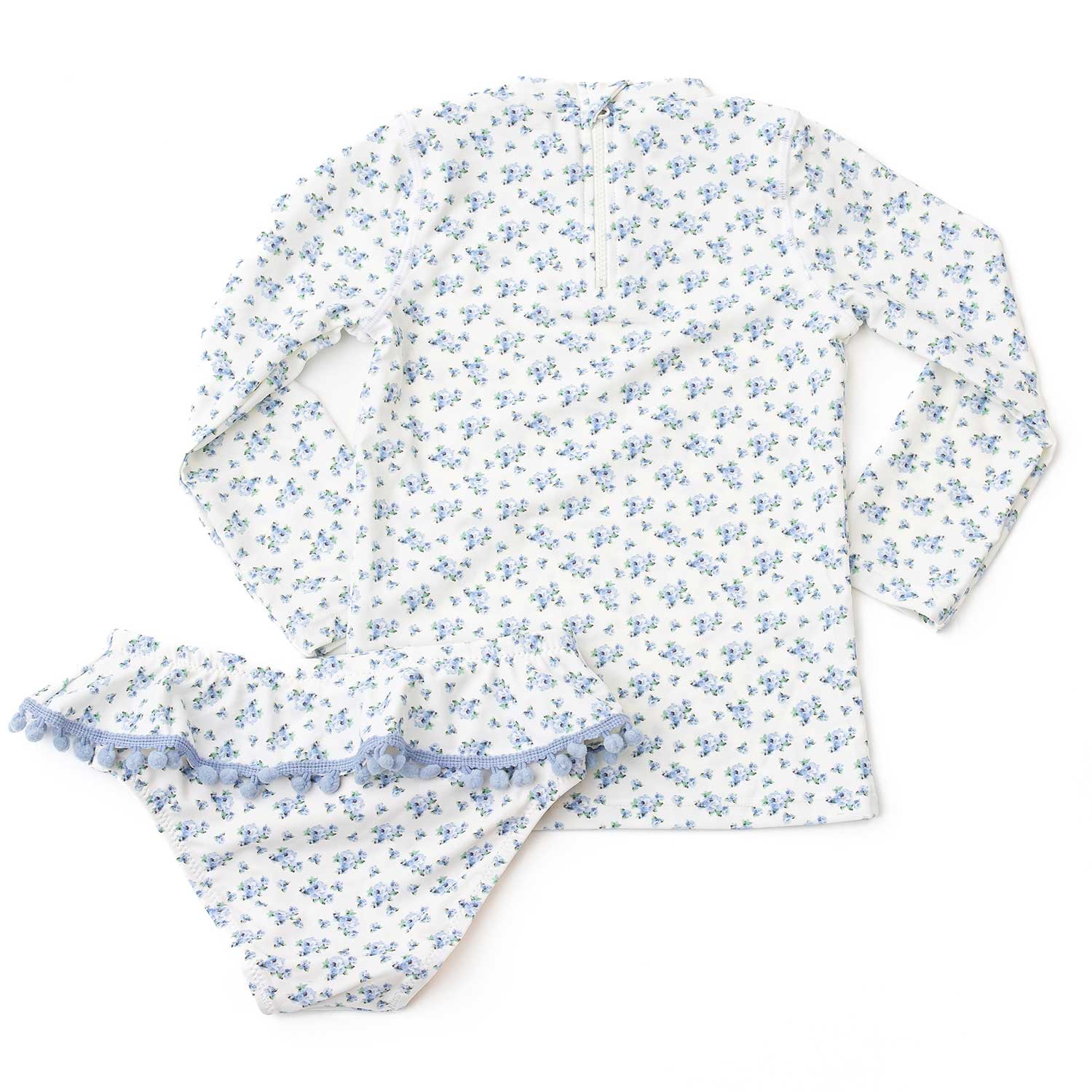Shade Critters Cottage Floral Blue Girls Rashguard Swim Set