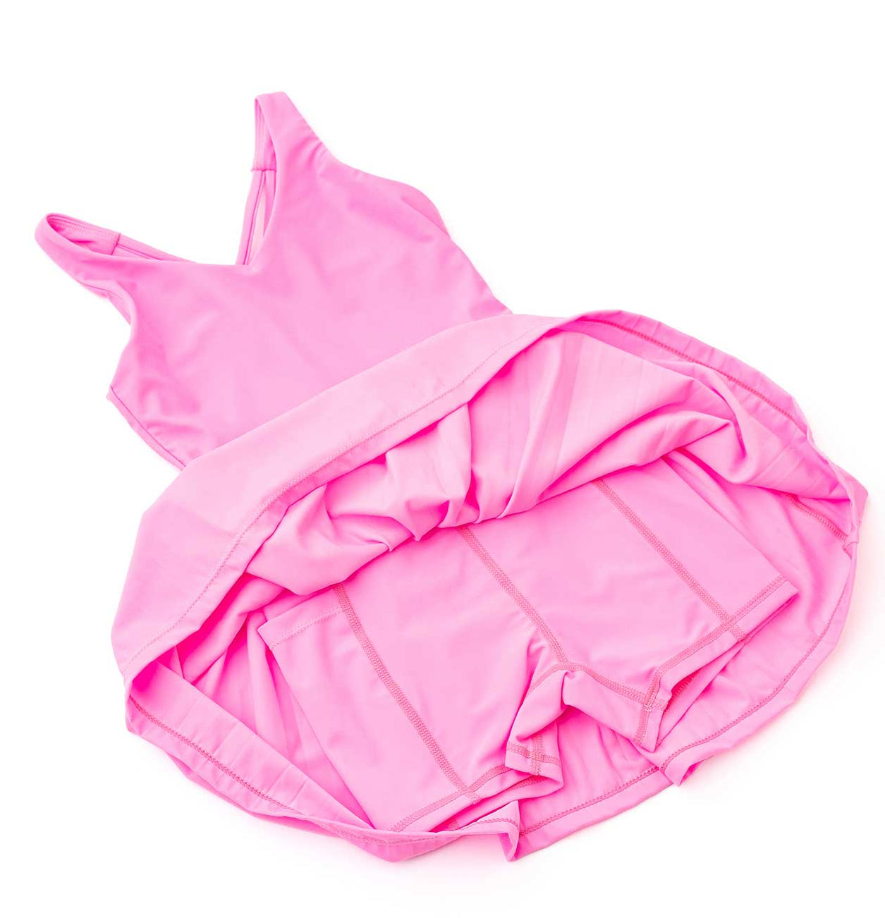 girls pink athletic dress Pink Lycra Tennis Dress (Shorts Included) Size 6