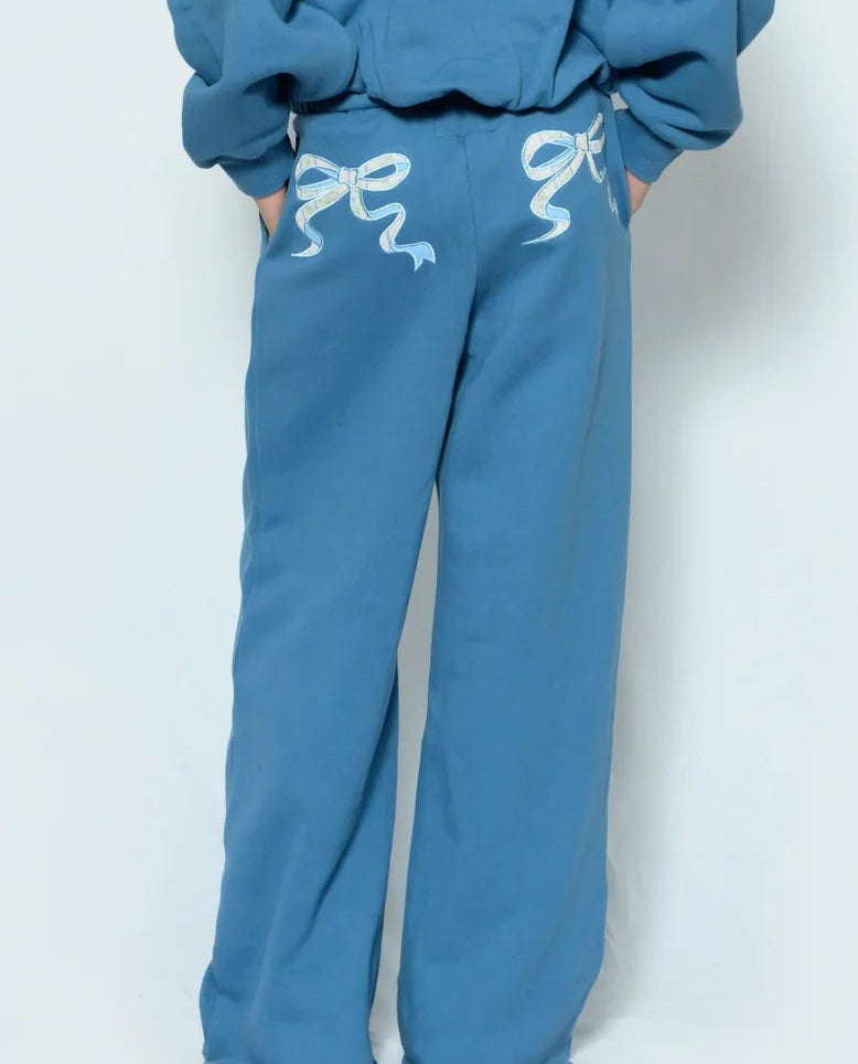 KatieJ NYC Shane Wideleg Pant- Denim Blue/Vintage Bunches