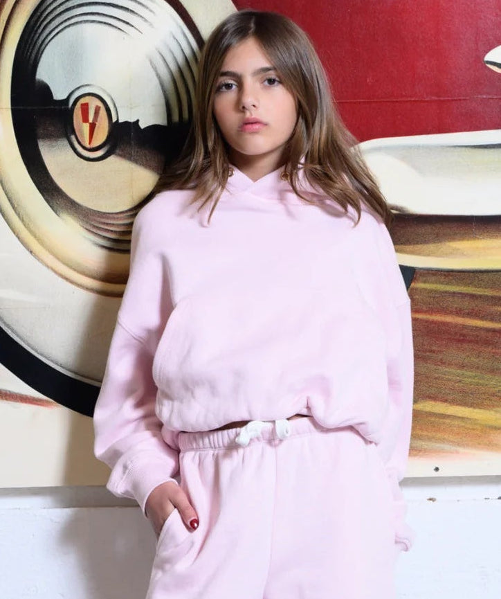 KatieJ NYC Ryan Bubble Hoodie- Pale Pink
