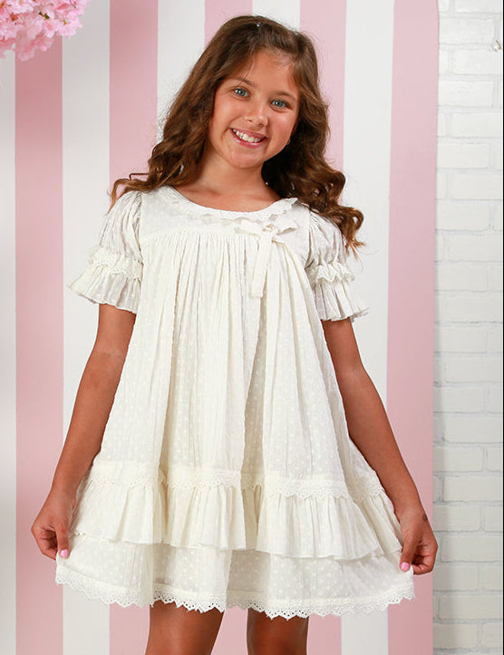 simple white ceremony dress for girls