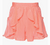Baby Sara Pleated Tulip Ruffle Shorts- Coral