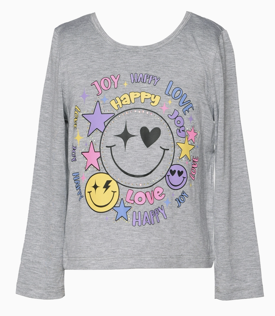 Baby Sara / Hannah Banana Heather Grey Happy Graphic Tee