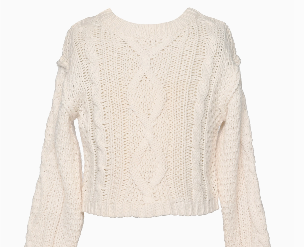 Baby Sara / Hannah Banana Ivory Cable Knit Sweater