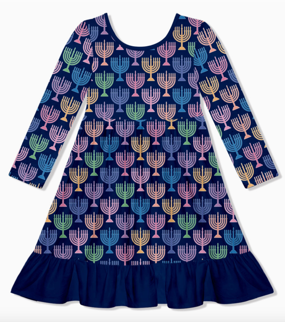 Navy Menorah Print Lounge Dress * Preorder *