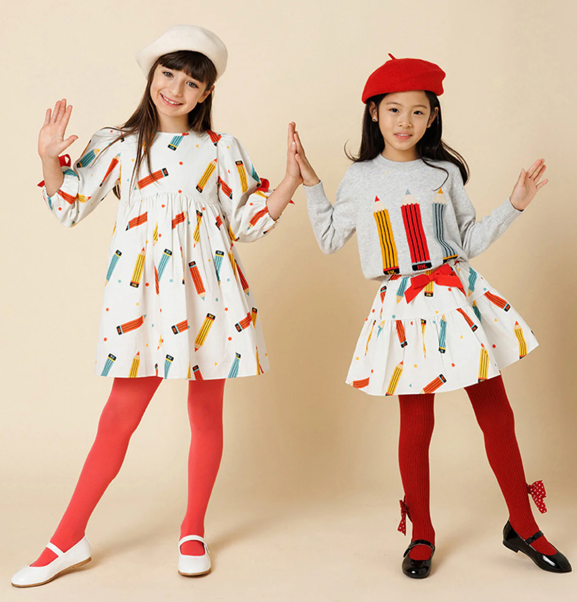 Petite Hailey Back To School Printed Balloon Skirt