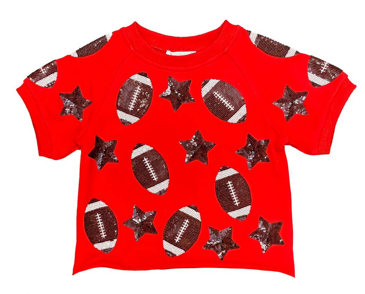 Belle Cher Sequin Red &amp; Black Football 2pc Game Day Set