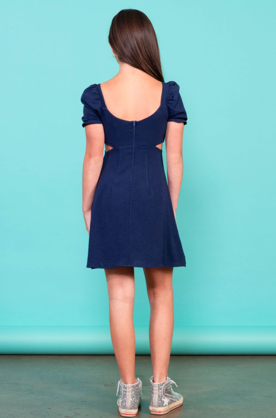 Miss Behave Girls Catherine Dress - Navy