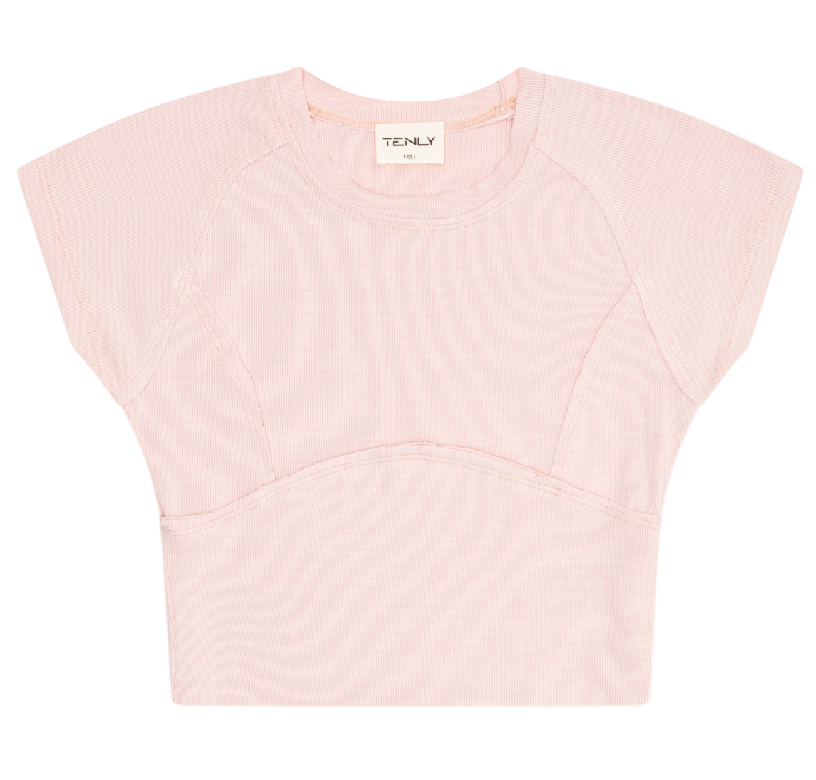 Tenly Tween Katie Rib Cap Sleeve Tee- Pink Moscato