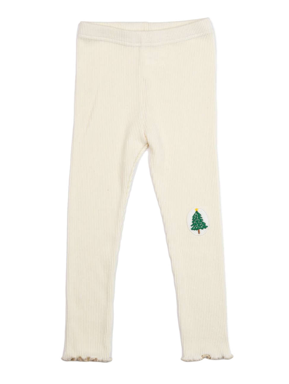 Petite Hailey Holiday Tree Patched Ribbed Leggings