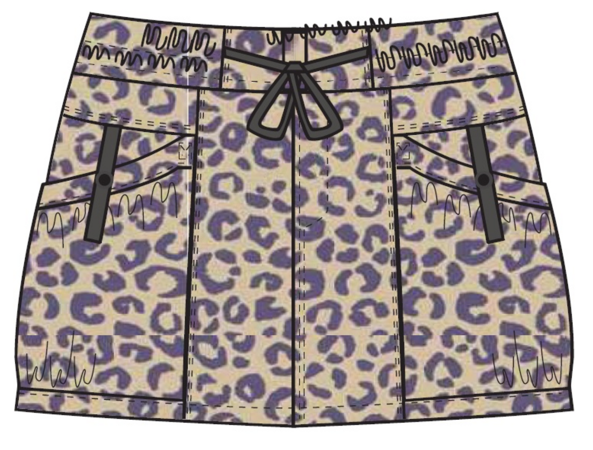 Tenly Tween Leopard Print Corduroy Skirt
