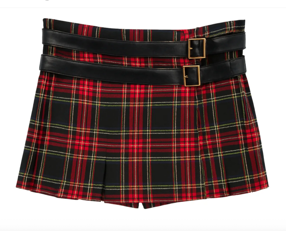 KatieJ NYC Tween Axel Mini Skirt - Red Tartan