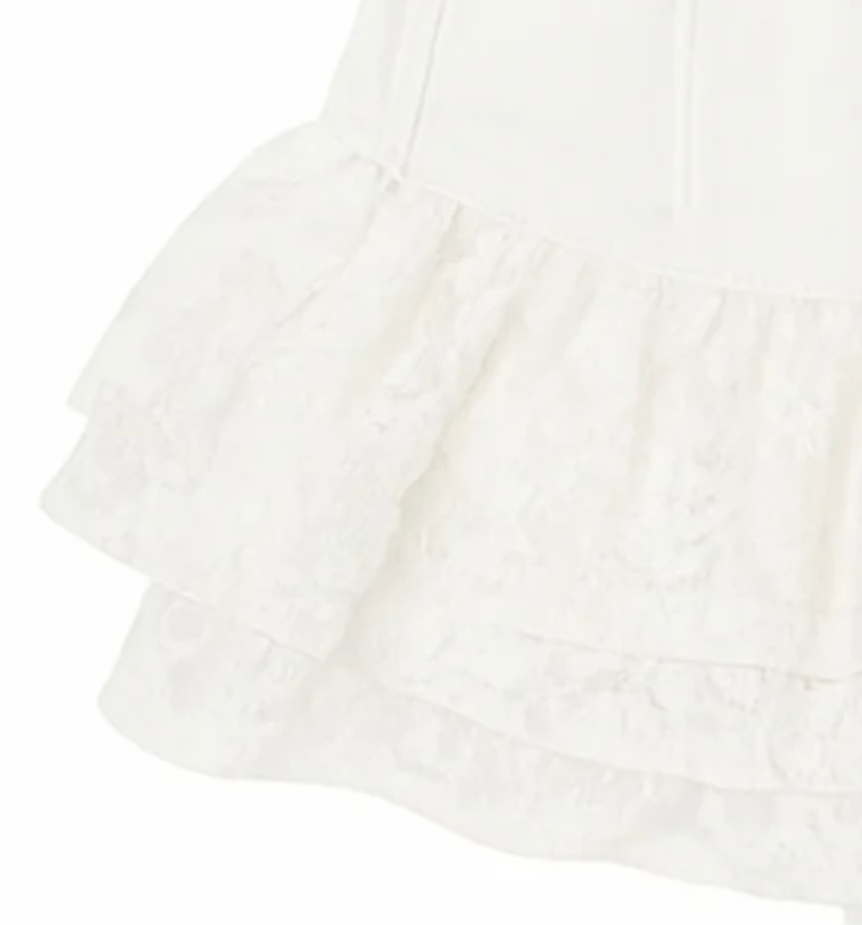 KatieJ NYC Tween Malaga Skirt - White Denim + Lace