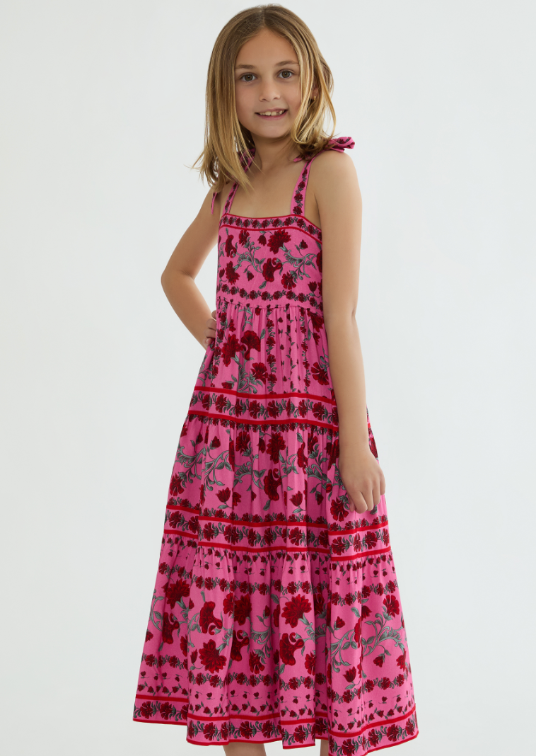 strapless open back dress Beach Riot Kids Little Charlotte Dress - Redwood Floral