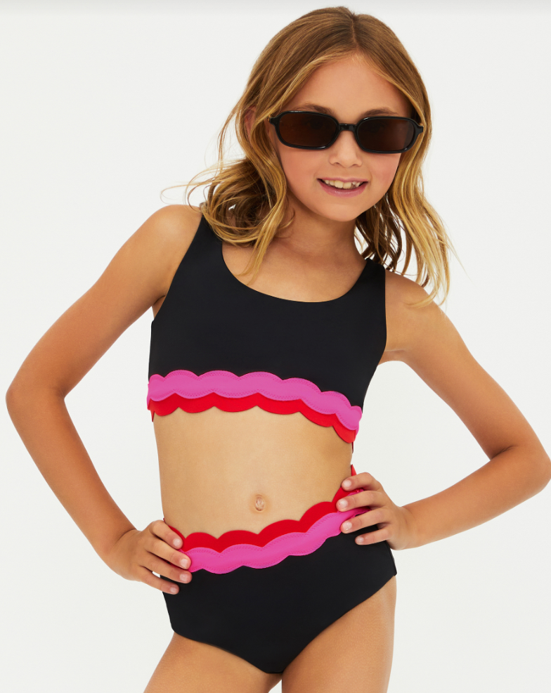 Beach Riot Kids Little Marin &amp; Harriet 2pc Swimsuit- Electric Wave