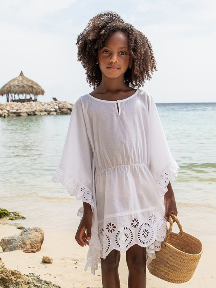 Snapper Rock Cesci White Eyelet Swim Cover Up