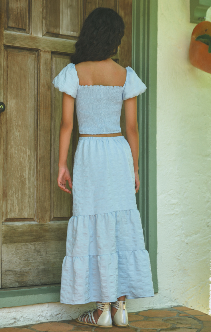 Little Peixoto Kids 2pc Valentina Skirt Set-Sky Blue