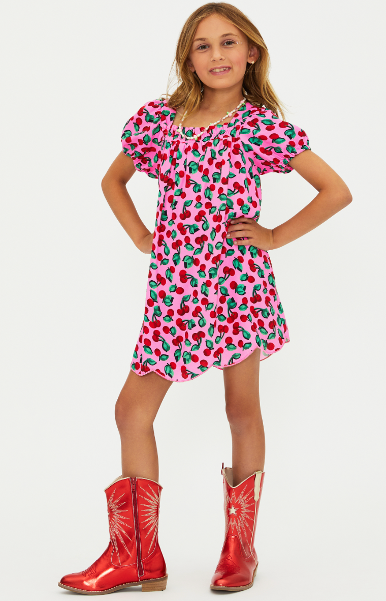 Beach Riot Kids Little Ollie Dress- Cherry Print