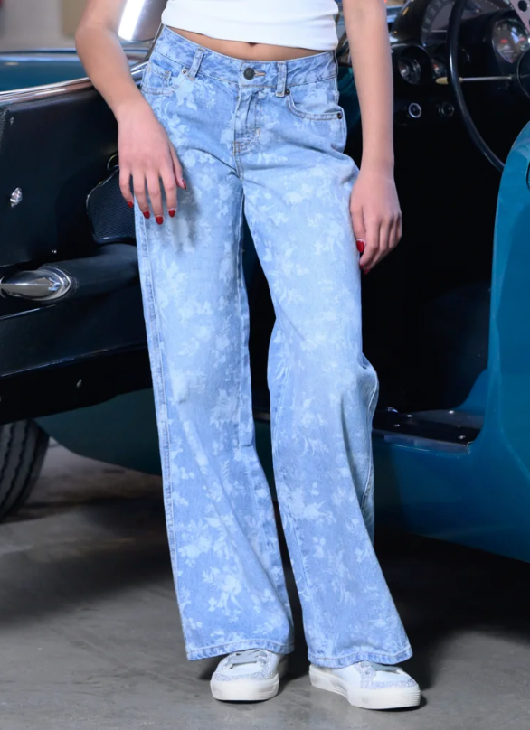KatieJ NYC Tween Como Floral Print Jeans