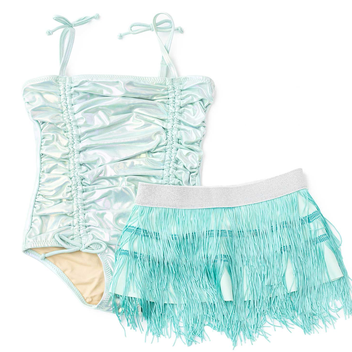 Shade Critters 1pc Swimsuit & Fringe Skirt - Mint Ombre