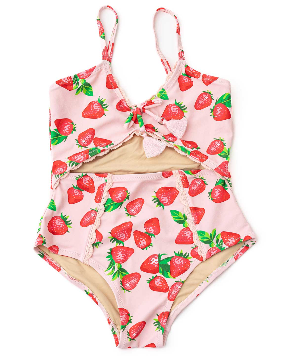 Shade Critters Strawberry Bliss Crochet Trim Monokini