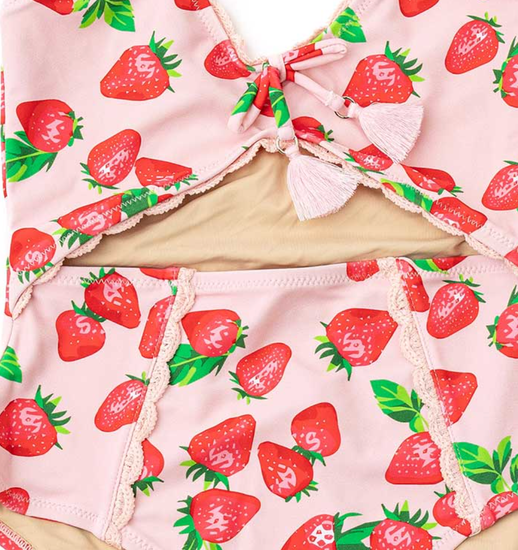 Shade Critters Strawberry Bliss Crochet Trim Monokini