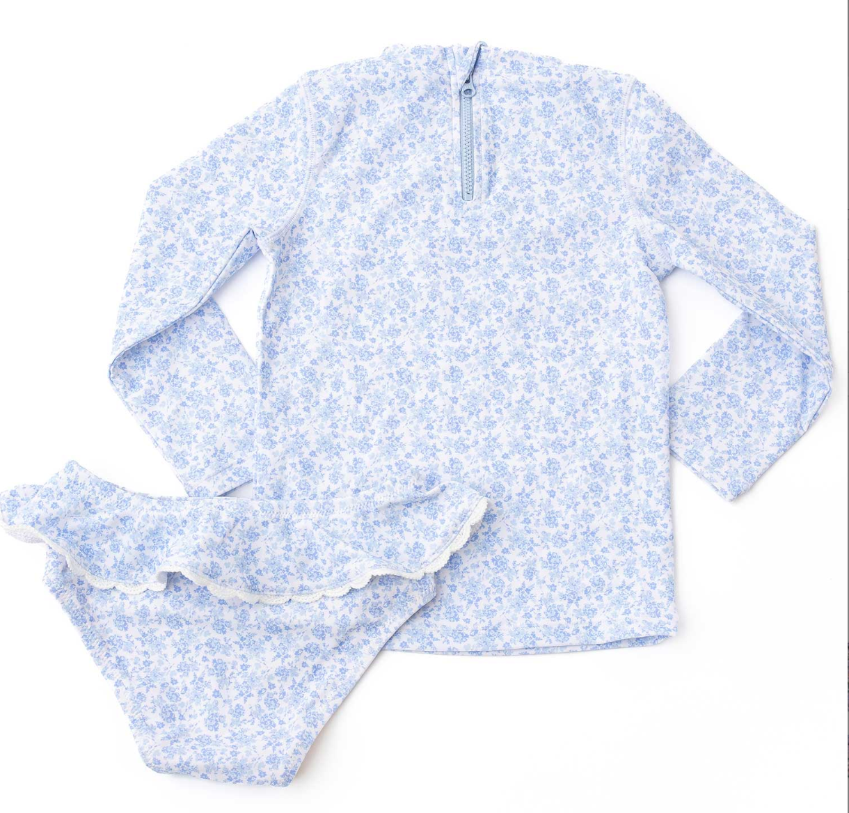 Shade Critters Coastal Gardens Girls 2pc Rashguard Swim Set