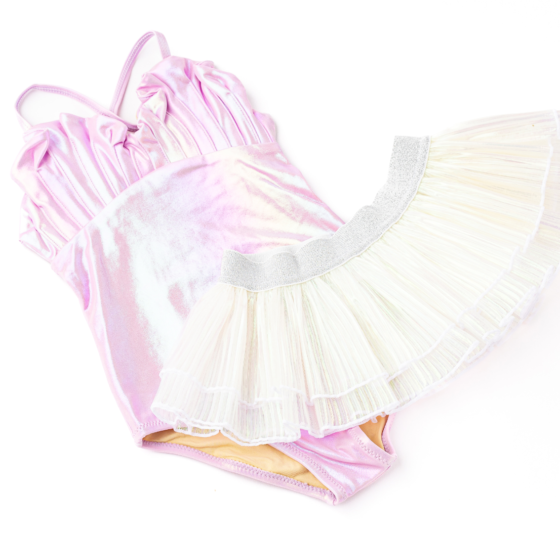 Shade Critters Lilac Metallic Shell One Piece & Tutu Swim Set