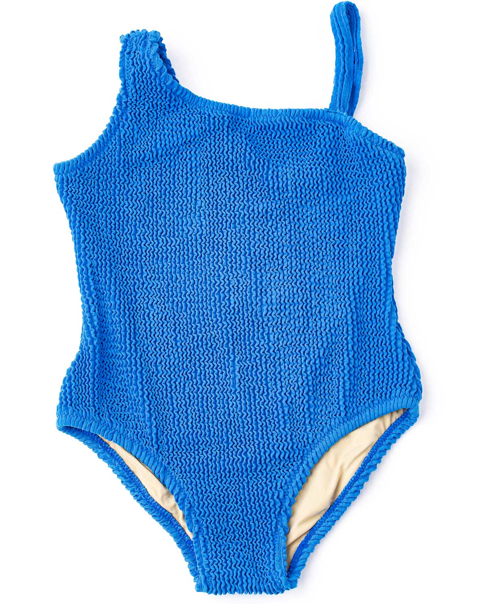 Shade Critters Cobalt Blue Crinkle One Shoulder One Piece
