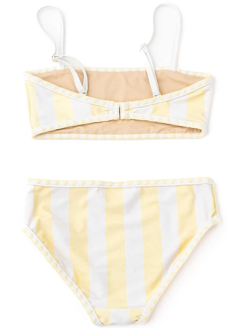 Shade Critters Embroidered Daisy Butter Stripe Two Piece Swimsuit