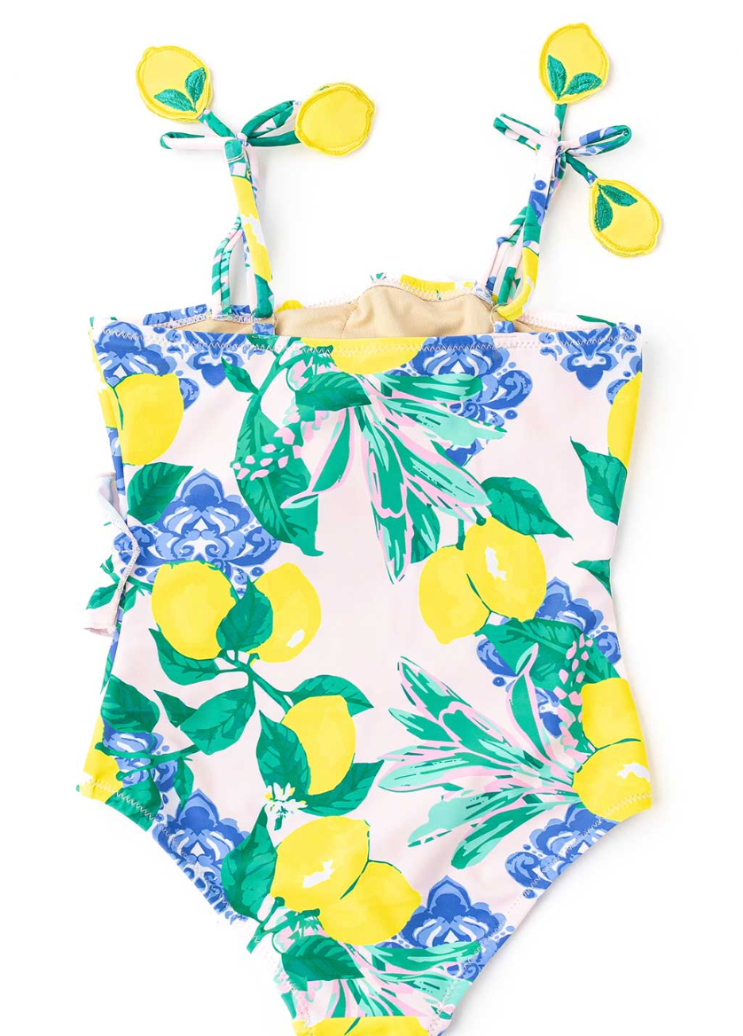 Shade Critters Santorini Citrus Ruffled One Piece Swimsuit