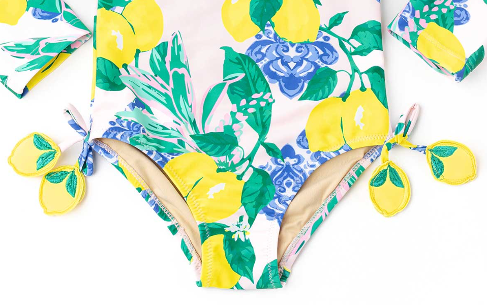 Shade Critters Santorini Citrus One Piece Long Sleeve Rashguard