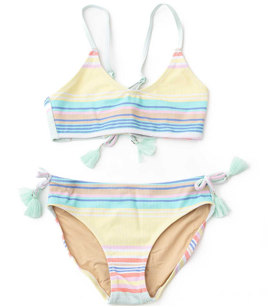Tween Fashion Bikini Swimsuit | Girls Striped Swimsuit