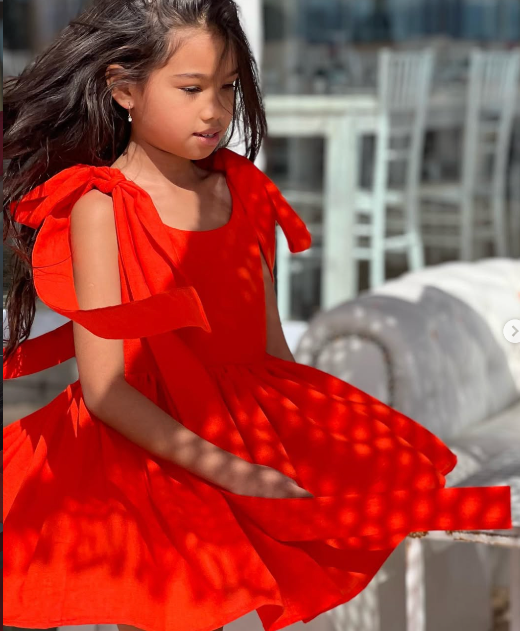 House Of Swan Val Dress- Caribbean Red