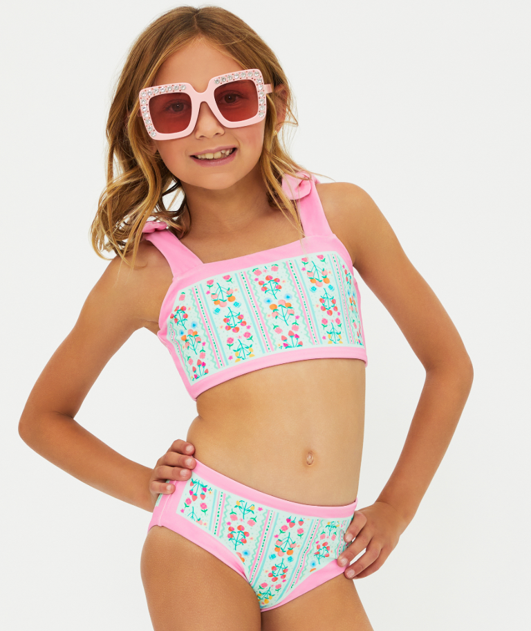 Beach Riot Kids Little Stella & Janie 2pc Swimsuit - Fruit Blooms
