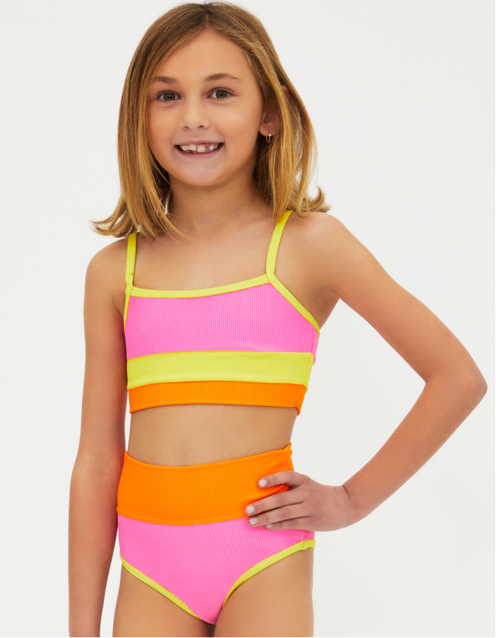 Beach Riot Kids Little Eva & Emmie 2pc Swimsuit -Soleil Colorblock