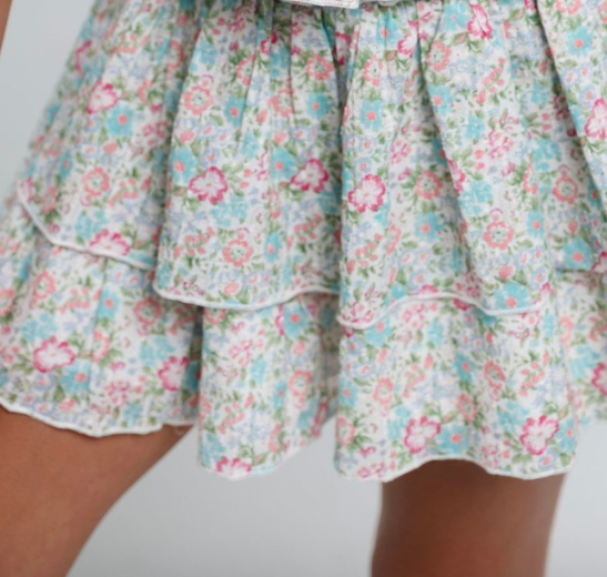 Summer Loving Gigi Skirt- Blue Rosette