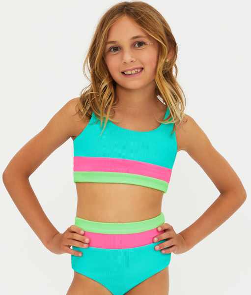 Beach Riot Kids Little Mackenzie & Heidi 2pc Swimsuit-Strawberry