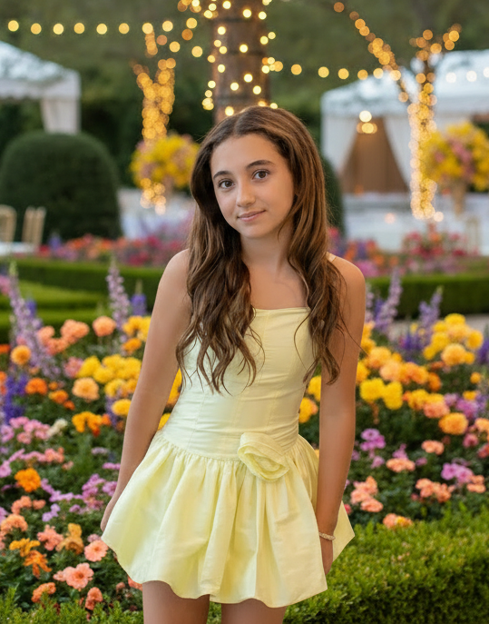 Theme NYC Bailey Pastel Yellow Taffeta Ballet Dress