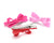 Lilies & Roses Pinks & Reds Satin Bow Hair Clips - Set Of 3