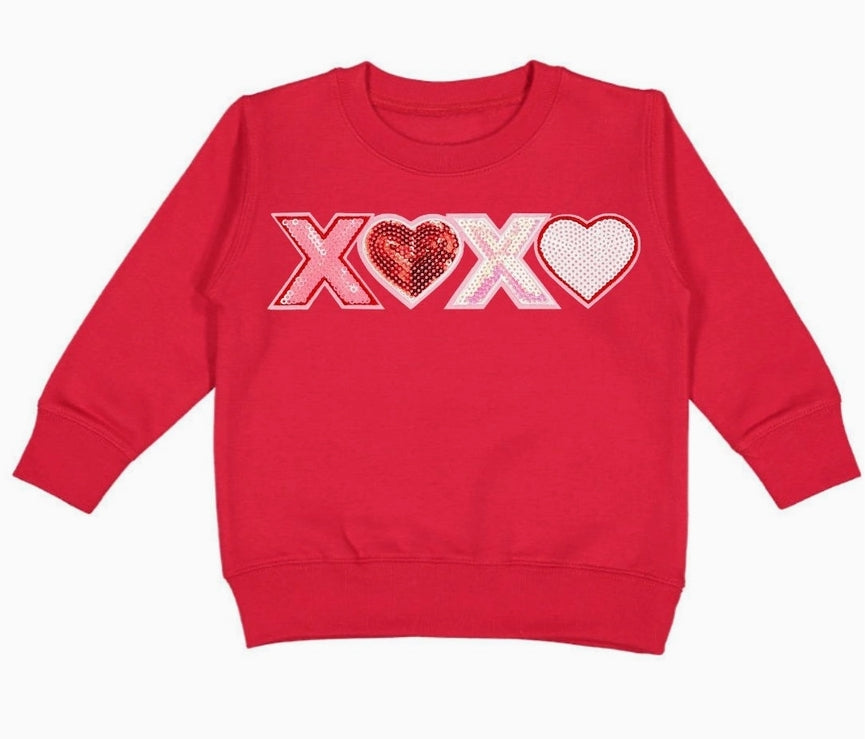 Sweet Wink Xoxo Sequin Patch Valentine&#39;s Day Sweatshirt *Preorder*