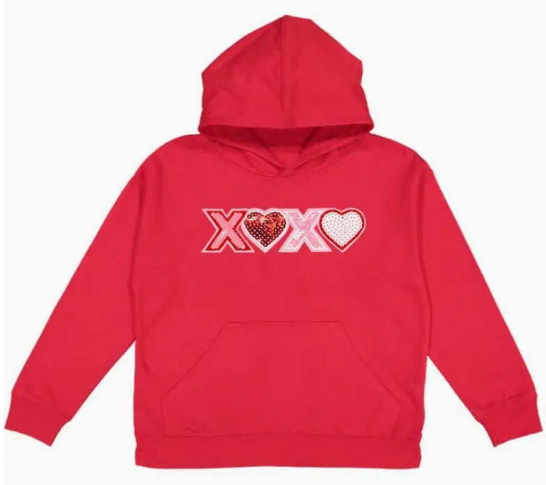 Sweet Wink XOXO Sequin Patch Valentine&#39;s Day Tween Hoodie * Preorder *