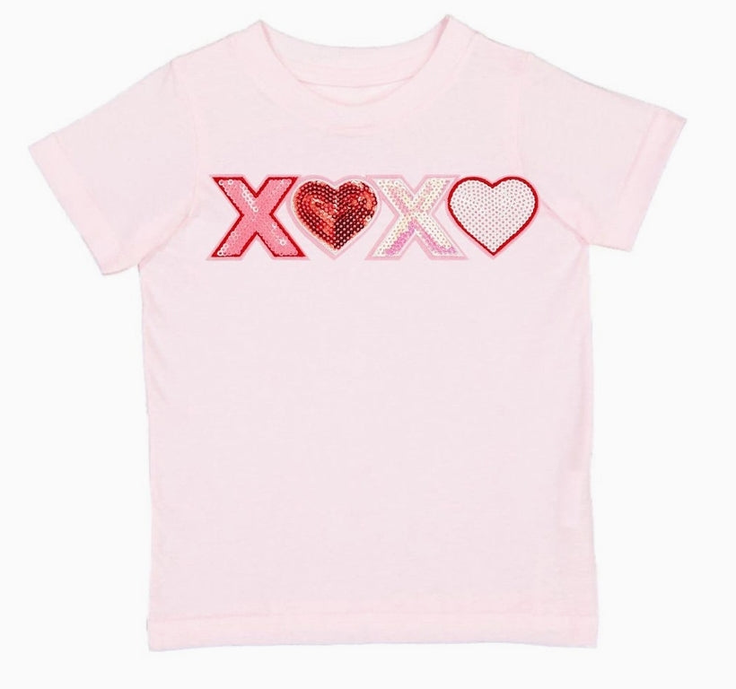 Sweet Wink Pink Xoxo Sequin Patch Valentine&#39;s Day Short Sleeve T-Shirt * Preorder *