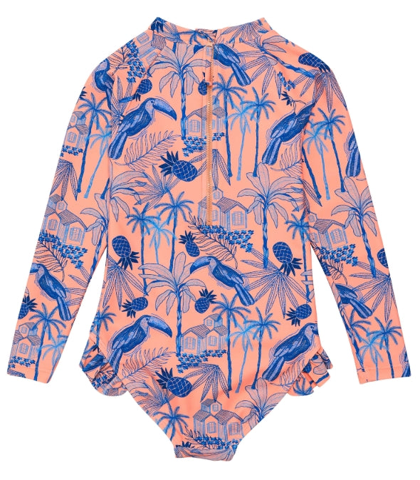 Snapper Rock Tropicana Vacay Ruffled Rashguard 2-6Y