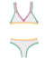 Bikini deportivo con bordado de arcoíris en color rosa de PQ Kids 