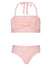 Bikini deportivo con bordado de arcoíris en color rosa de PQ Kids 