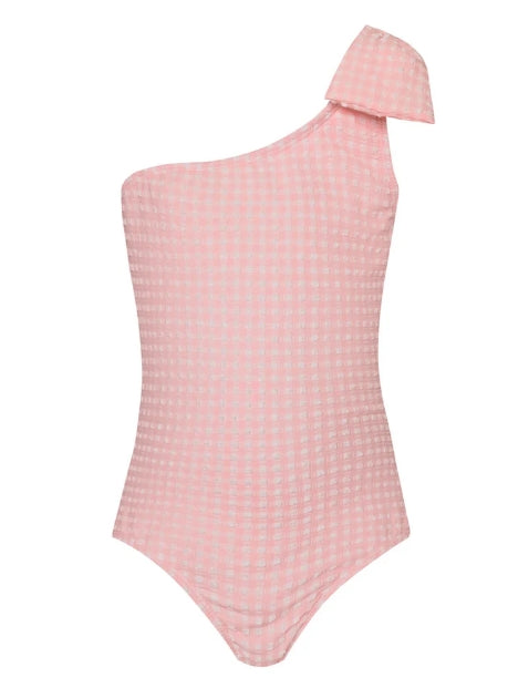 Bikini deportivo con bordado de arcoíris en color rosa de PQ Kids 