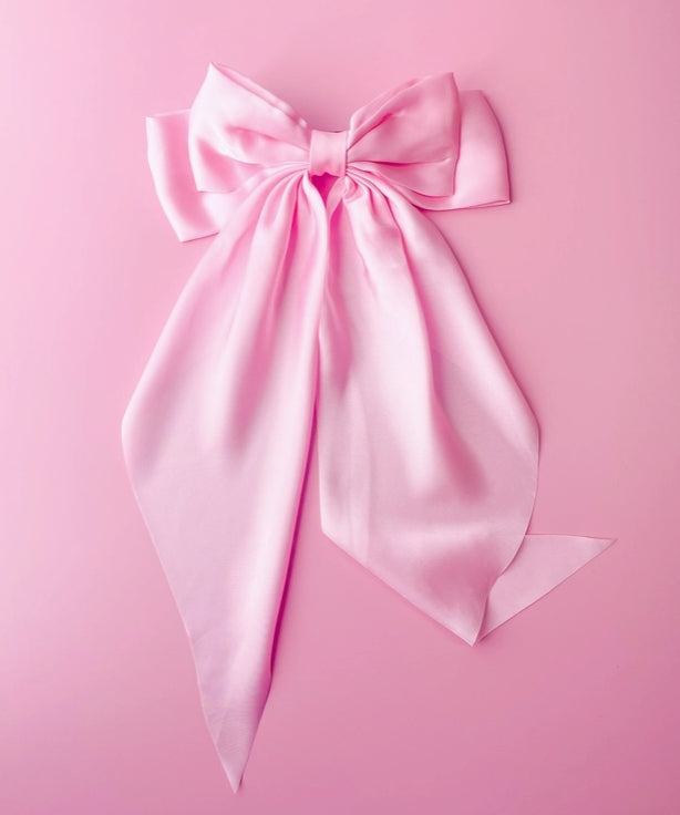 Satin Oversized Ribbon Hair Bow Barrette