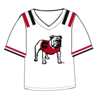 Queen Of Sparkles Kids - Licensed Georgia Bulldog Sequin Jersey Tee * Preorder*