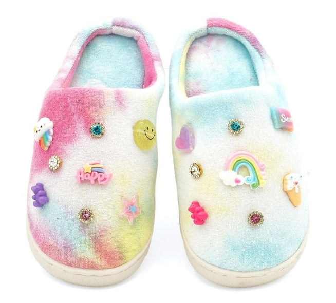 Bari Lynn Tie-Dye Charm Slippers